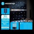 Aigostar - LED Ηλιακή Χριστουγεννιάτικη Γιρλάντα 100xLED/8 λειτουργίες 4x1m 800 mAh IP65 ψυχρό λευκό