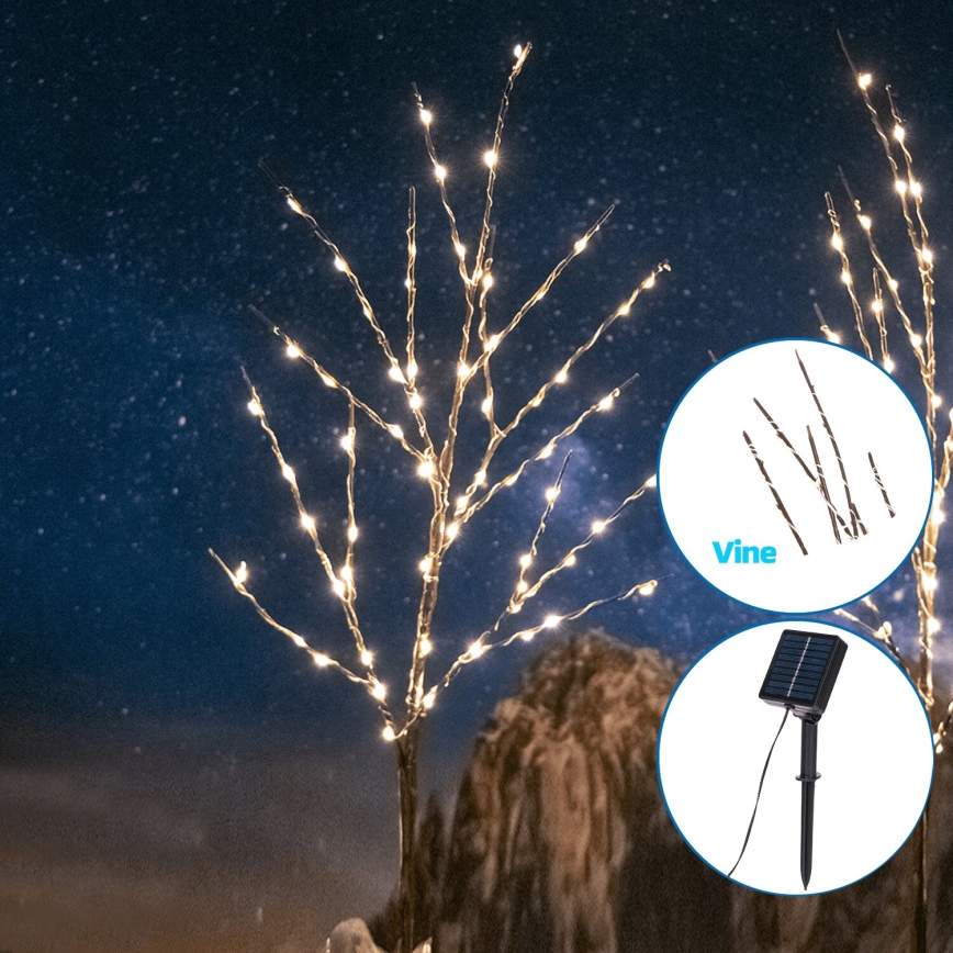 Aigostar - LED Ηλιακό διακοσμητικό 140xLED/3m IP65 300 mAh θερμό λευκό αμπέλι