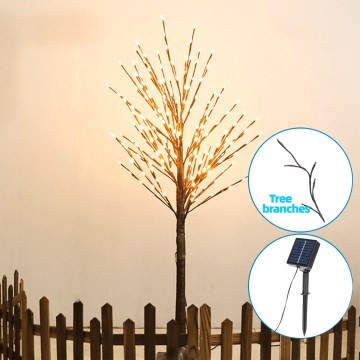 Aigostar - LED Ηλιακό διακοσμητικό 24xLED/2,6m IP65 θερμό λευκό δέντρο