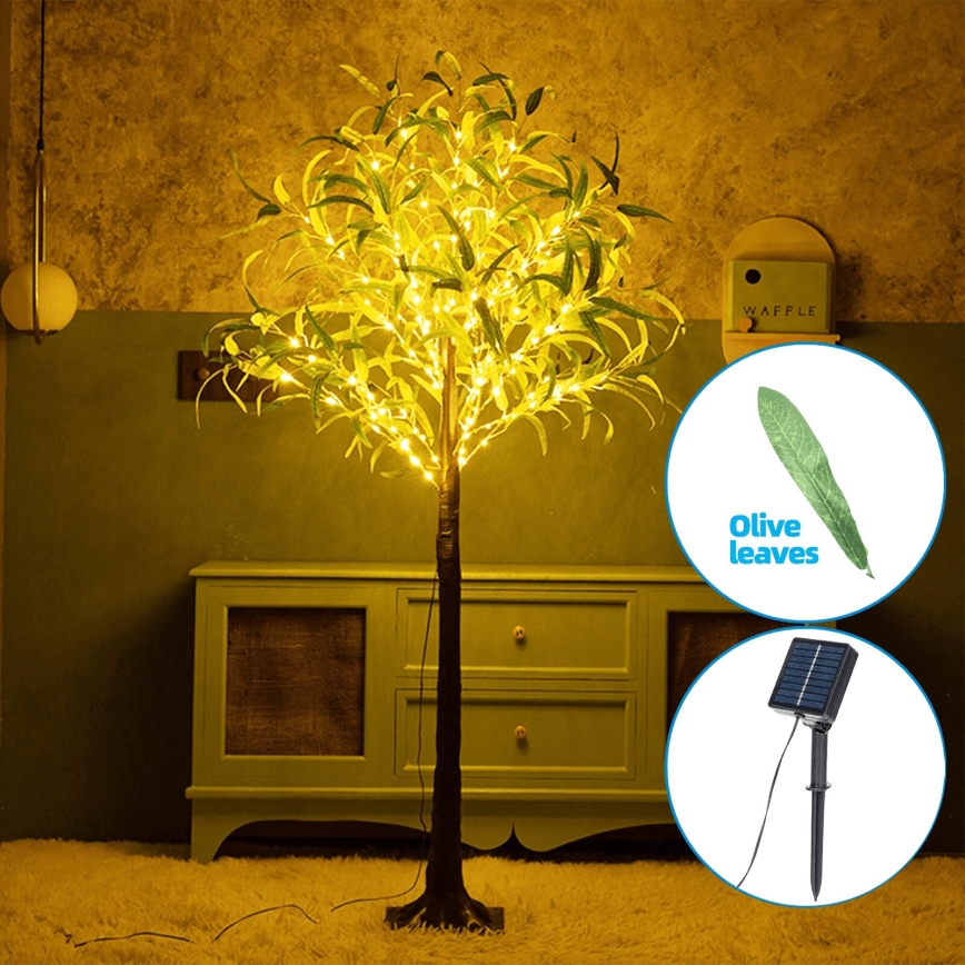 Aigostar - LED Ηλιακό διακοσμητικό 30xLED/2,6m IP65 θερμό λευκό ελιά