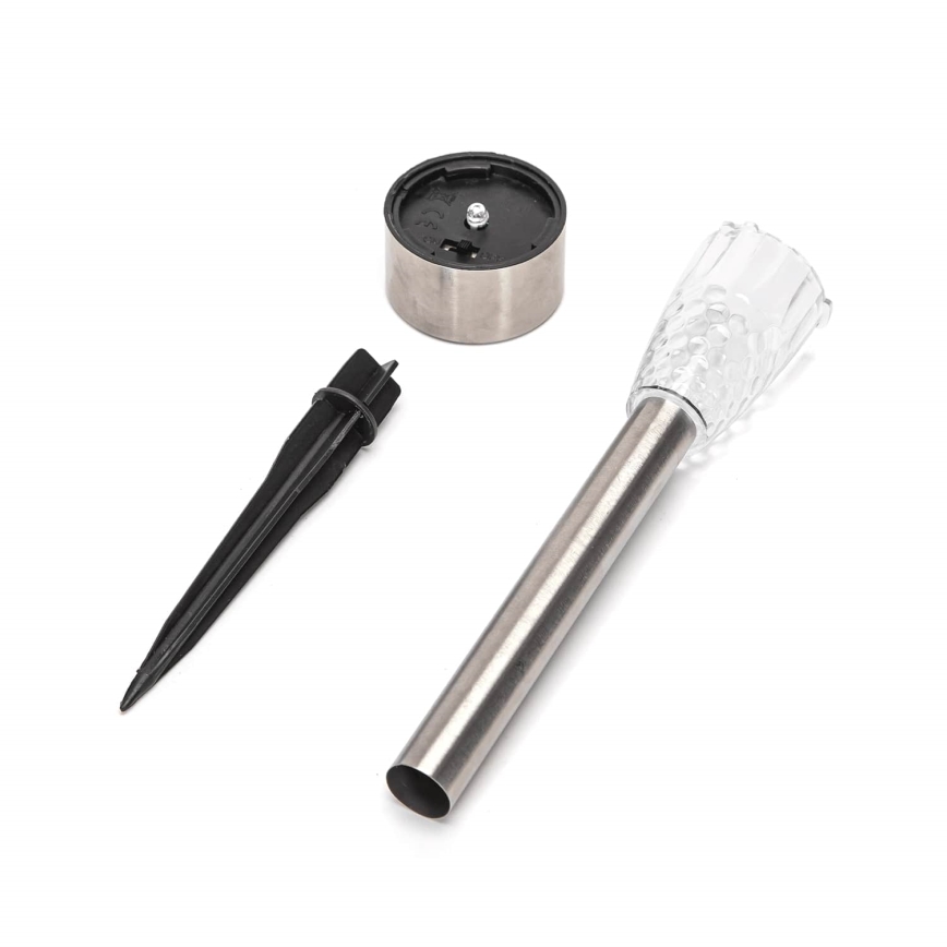 Aigostar - LED Ηλιακό Φωτιστικό LED/0,006W/1,2V 40 mAh 29,7 cm ματ χρώμιο 6500K IP44