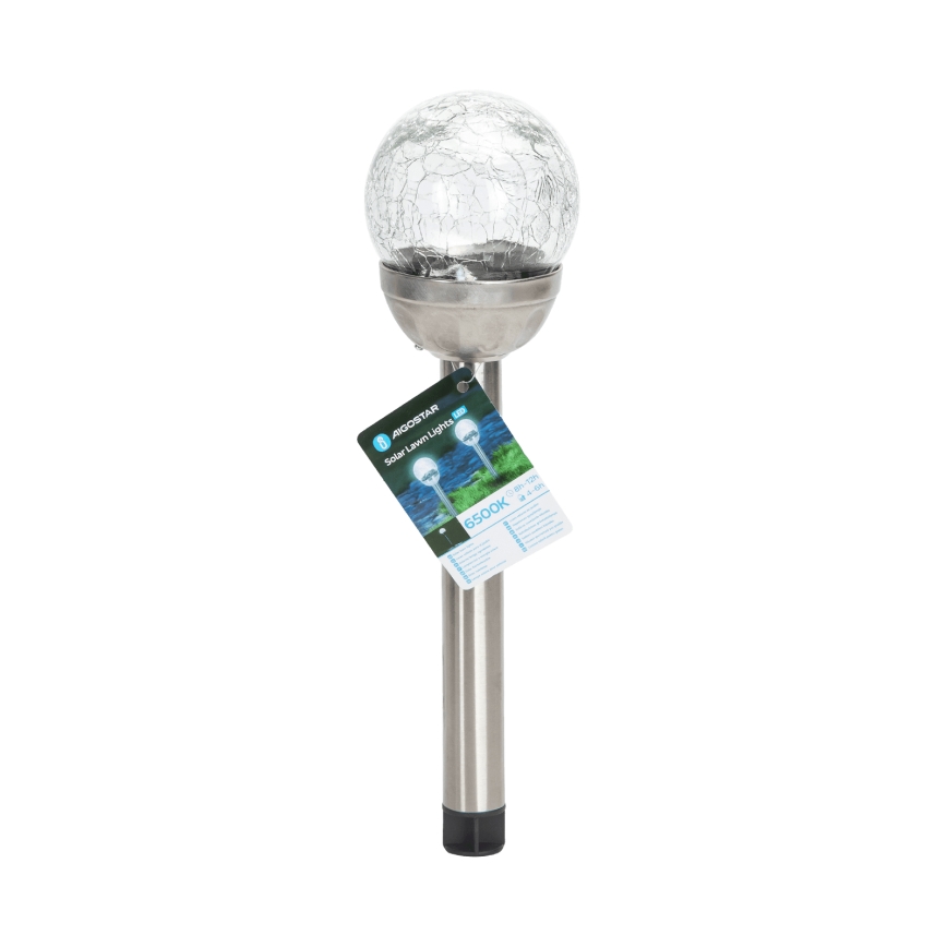Aigostar - Ηλιακός LED Φωτισμός LED/0,006W/1,2V 37,8cm ματ χρώμιο 6500K IP44 100 mAh