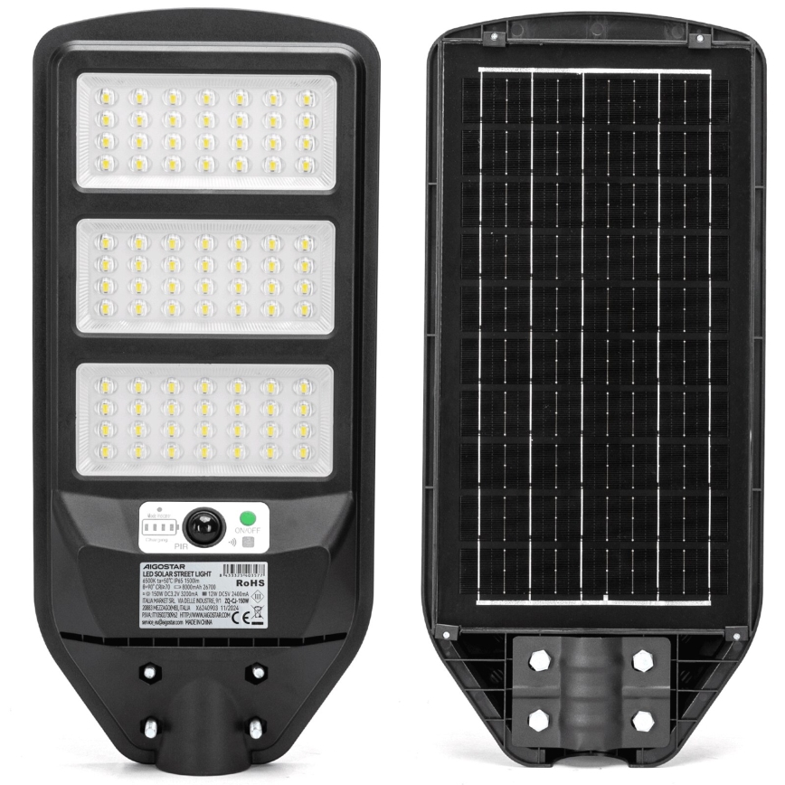 Aigostar - LED Ηλιακό φωτιστικό κήπου με αισθητήρα LED/150W/3,2V 8000mAh IP65 6500K + τηλεχειριστήριο