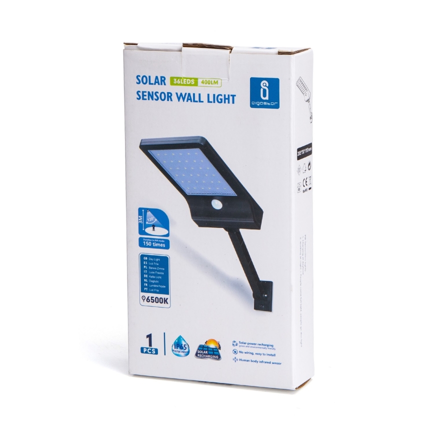 Aigostar - LED Ηλιακό φωτιστικό κήπου με αισθητήρα LED/2,3W/5,5V 1800 mAh IP65