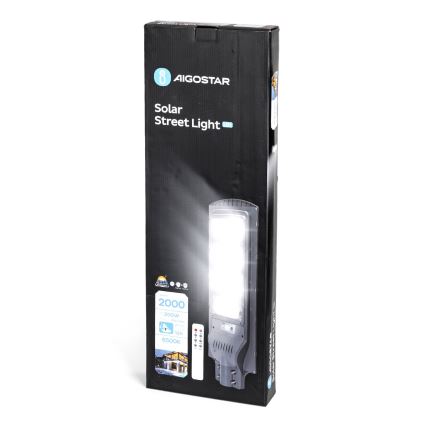 Aigostar - LED Ηλιακό φωτιστικό κήπου με αισθητήρα LED/200W/3,2V IP65 6500K + τηλεχειριστήριο