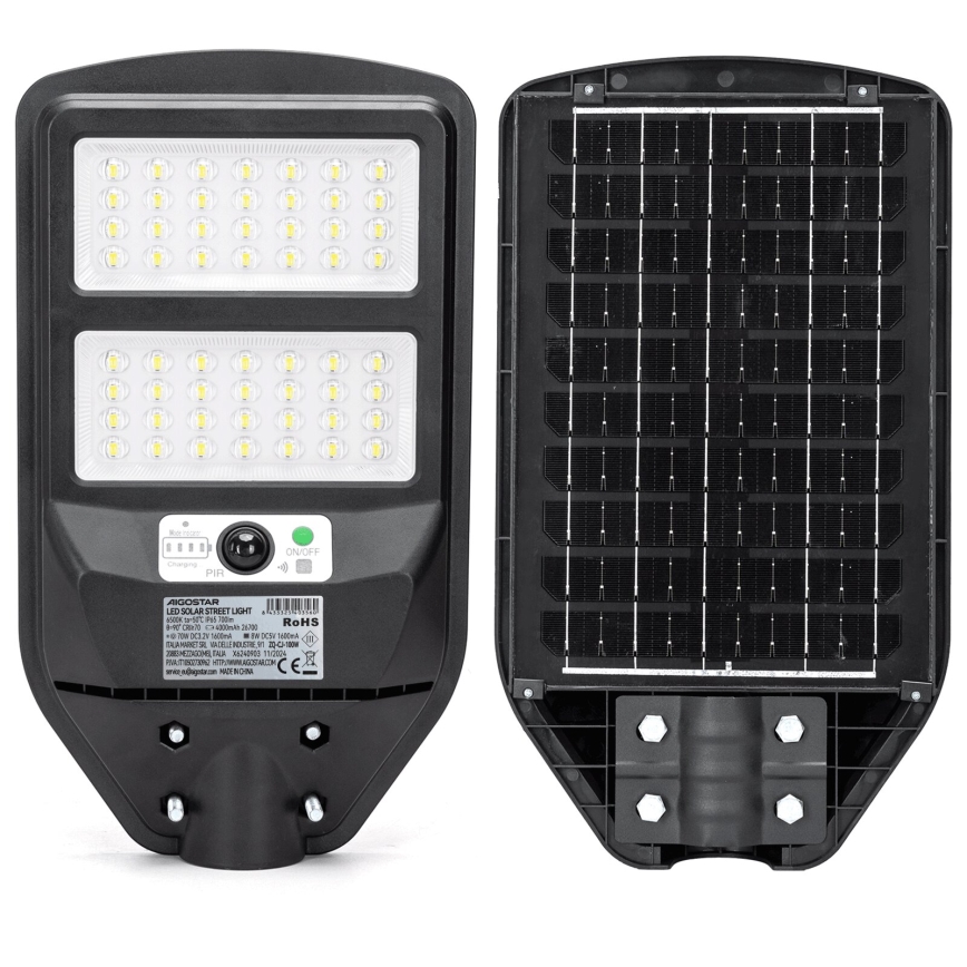 Aigostar - LED Ηλιακό φωτιστικό κήπου με αισθητήρα LED/70W/3,2V 4000mAh IP65 6500K + τηλεχειριστήριο