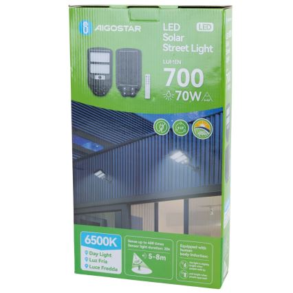 Aigostar - LED Ηλιακό φωτιστικό κήπου με αισθητήρα LED/70W/3,2V 4000mAh IP65 6500K + τηλεχειριστήριο