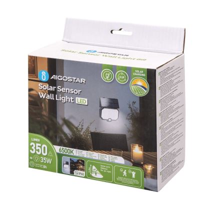 Aigostar - LED Ηλιακό φωτιστικό με αισθητήρα κίνησης LED/2,4W/3,7V IP65