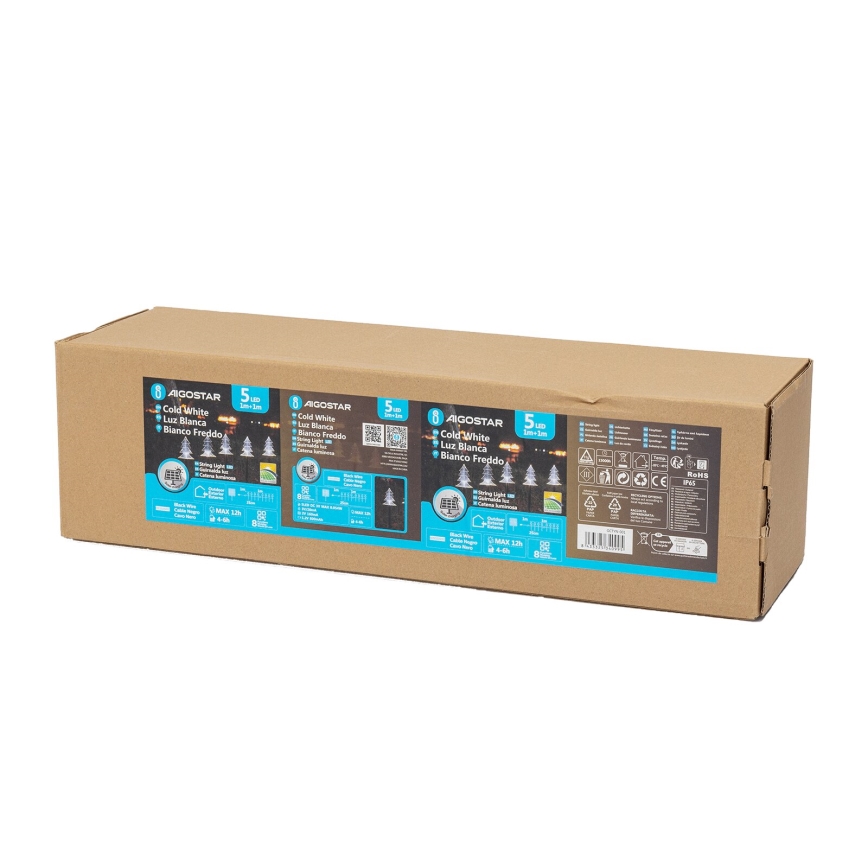 Aigostar - LED Ηλιακό Χριστουγεννιάτικο Φωτιστικό LED/0,054W/1,2V 1m IP65 ψυχρό λευκό