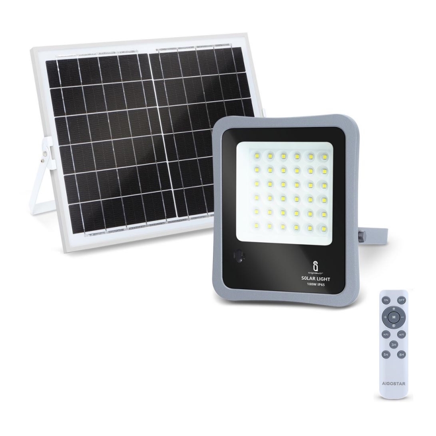 Aigostar - LED Ηλιακός προβολέας Dimmable LED/100W/3,2V IP65 10000 mAh + RC