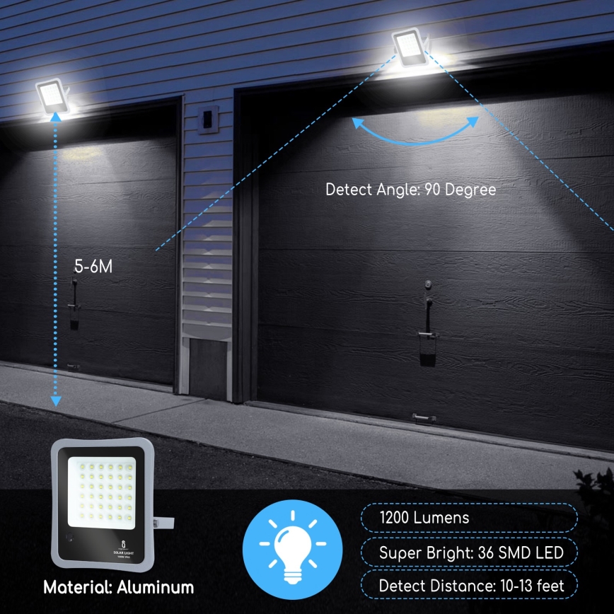 Aigostar - LED Ηλιακός προβολέας Dimmable LED/100W/3,2V IP65 10000 mAh + RC
