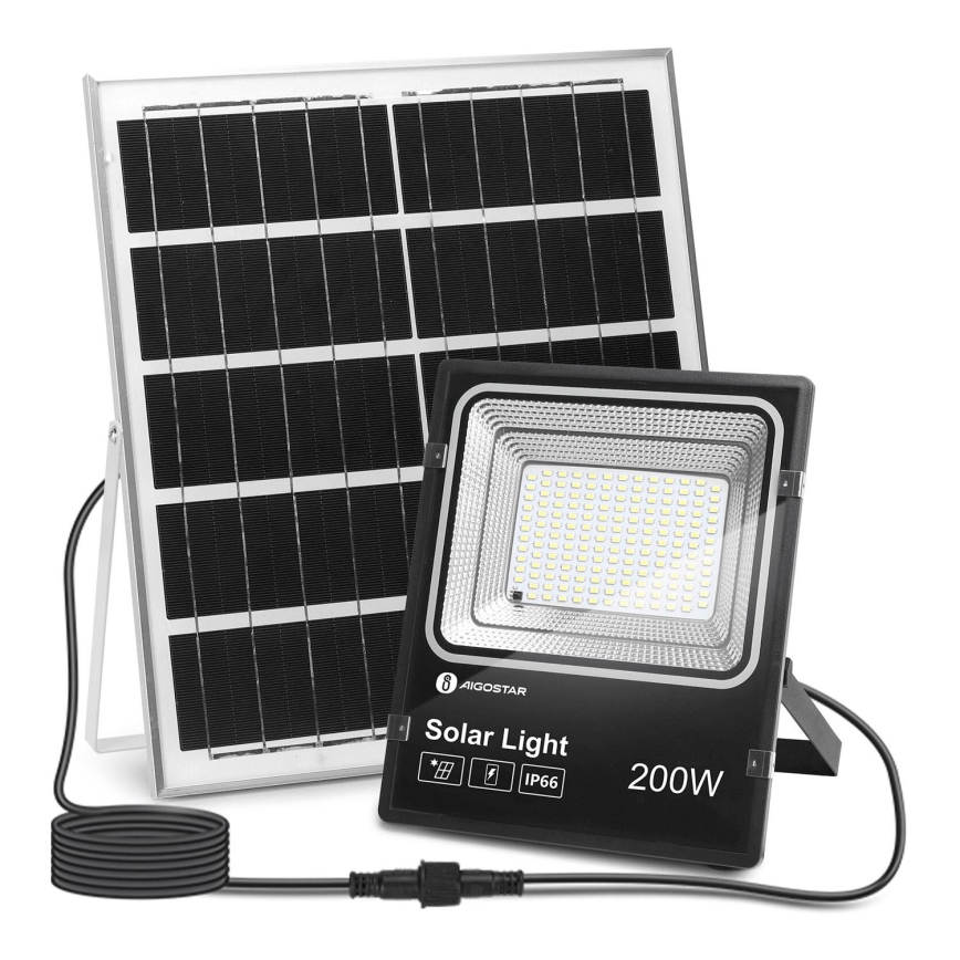 Aigostar - LED Ηλιακός προβολέας Dimmable LED/200W/3,2V IP66 15000 mAh + τηλεχειριστήριο
