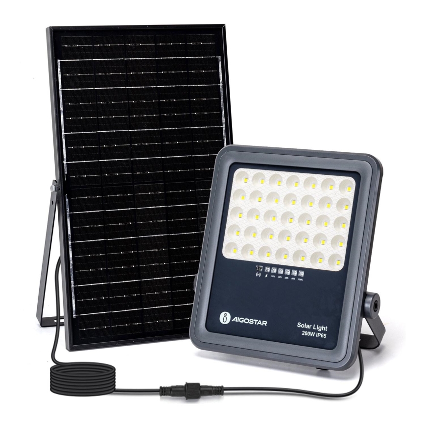 Aigostar - LED Ηλιακός προβολέας Dimmable LED/200W/3,4V IP65 15000 mAh + τηλεχειριστήριο