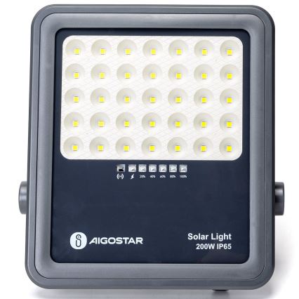 Aigostar - LED Ηλιακός προβολέας Dimmable LED/200W/3,4V IP65 15000 mAh + τηλεχειριστήριο