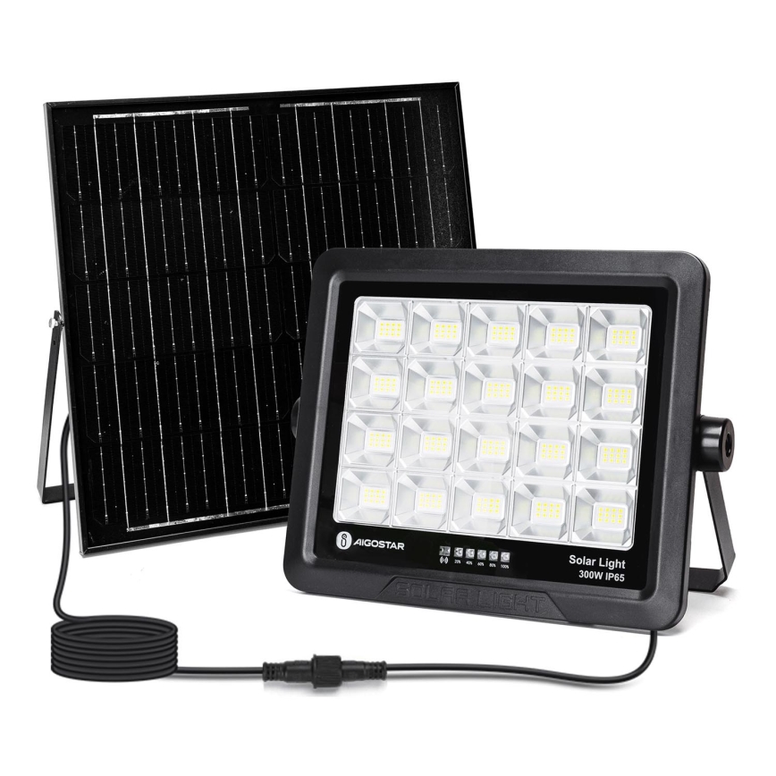 Aigostar - LED Ηλιακός προβολέας Dimmable LED/300W/3,4V IP65 20000 mAh + τηλεχειριστήριο