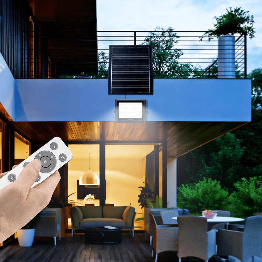 Aigostar - LED Ηλιακός προβολέας Dimmable LED/300W/3,4V IP65 20000 mAh + τηλεχειριστήριο