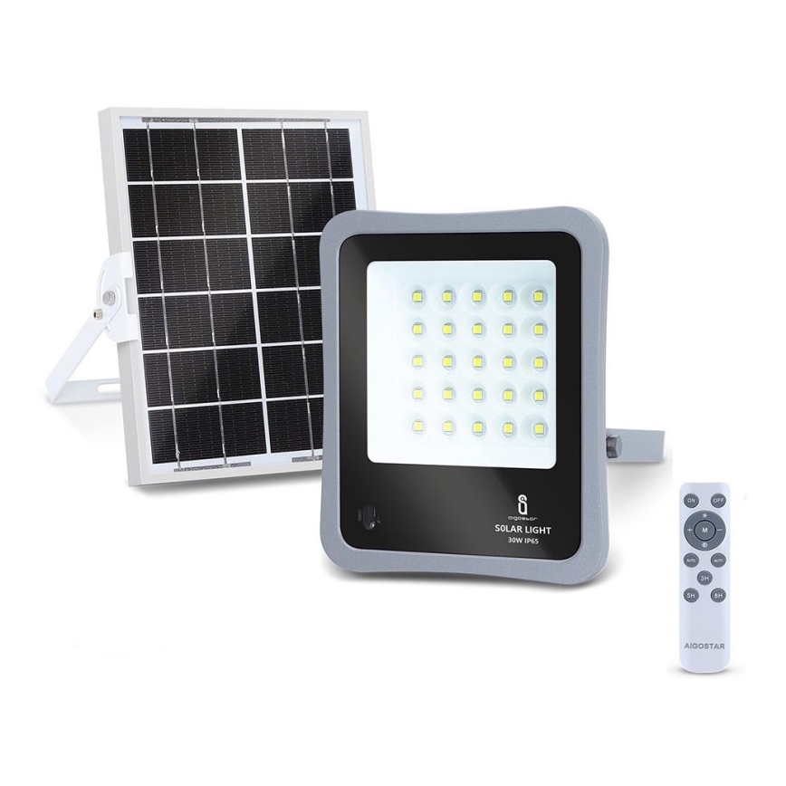 Aigostar - LED Ηλιακός προβολέας Dimmable LED/30W/3,2V 20000 mAh IP67 + RC
