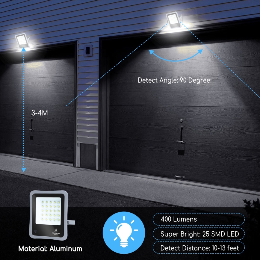 Aigostar - LED Ηλιακός προβολέας Dimmable LED/30W/3,2V 20000 mAh IP67 + RC