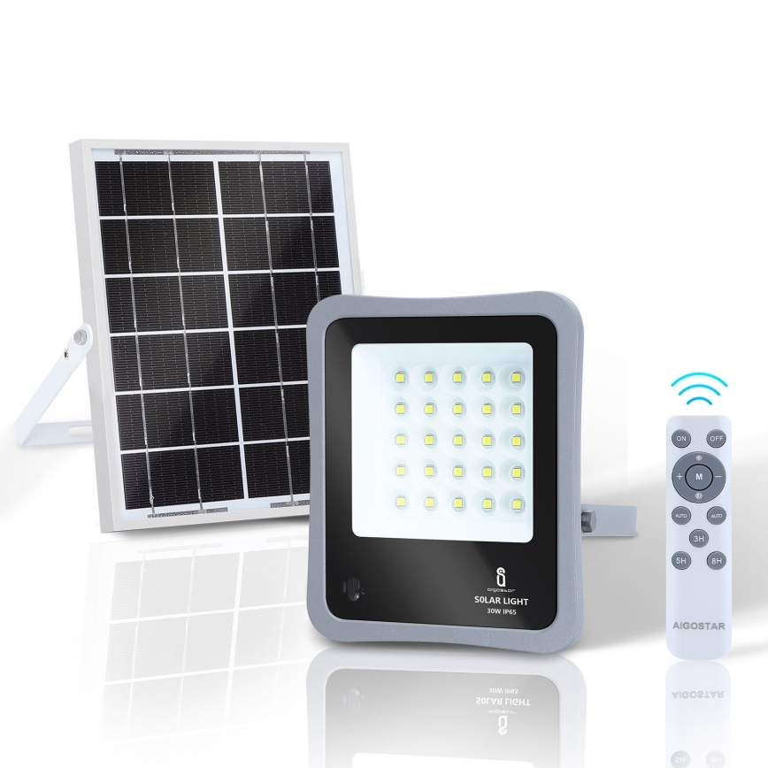 Aigostar - LED Ηλιακός προβολέας Dimmable LED/30W/3,2V 20000 mAh IP67 + RC
