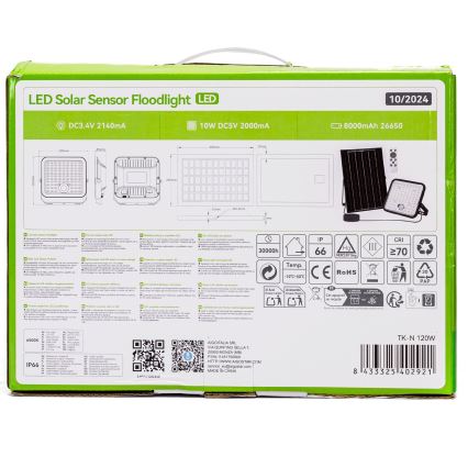 Aigostar - LED Ηλιακός προβολέας Dimmable με αισθητήρα LED/120W/3,4V 6500K IP66 + τηλεχειριστήριο