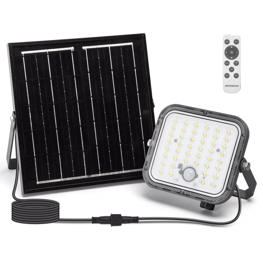 Aigostar - LED Ηλιακός προβολέας Dimmable με αισθητήρα LED/80W/3,4V 6500K IP66 + τηλεχειριστήριο