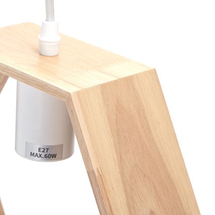 Aigostar - LED ξύλινο κρεμαστό φωτιστικό με καλώδιο 1xE27/9W/230V 2200K από πεύκο