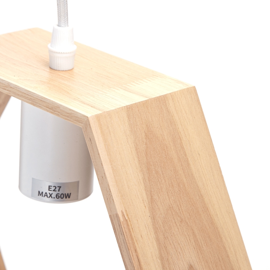Aigostar - LED ξύλινο κρεμαστό φωτιστικό με καλώδιο 1xE27/9W/230V 2200K από πεύκο