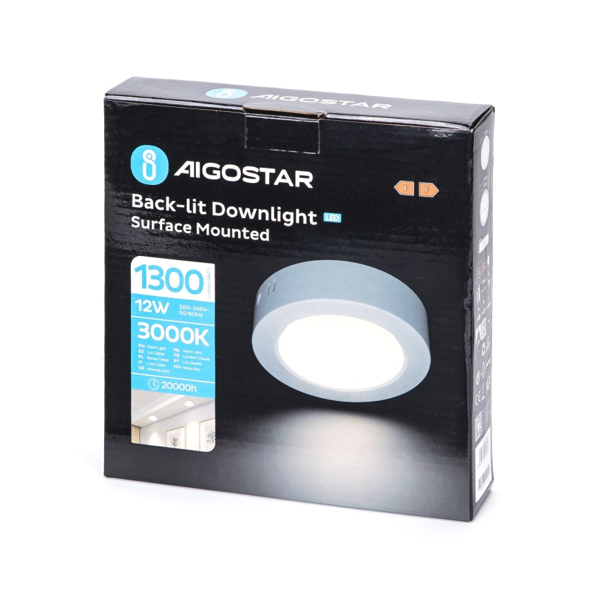 Aigostar - LED Πλαφονιέρα οροφής LED/12W/230V διάμετρος 17,4 cm 3000K λευκό