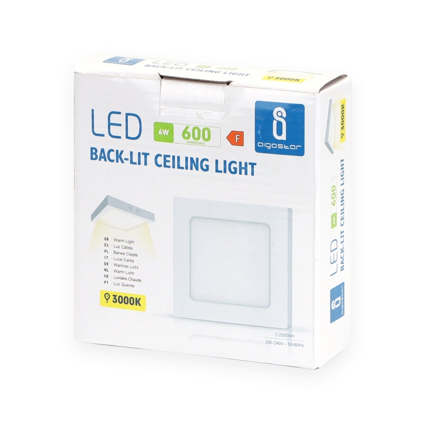 Aigostar - LED Πλαφονιέρα οροφής LED/6W/230V 12,2x12,2 cm 3000K λευκό