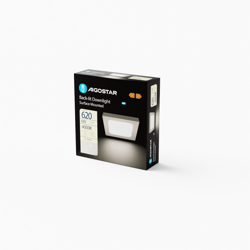 Aigostar - LED Πλαφονιέρα οροφής LED/6W/230V 12,2x12,2 cm 4000K λευκό