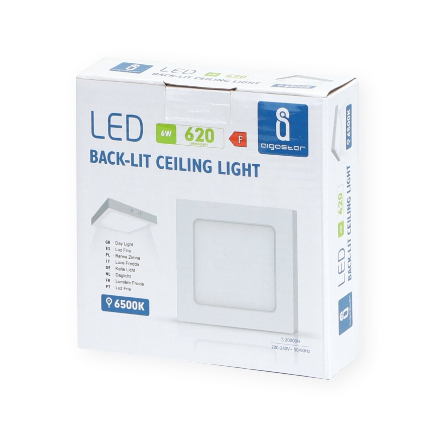 Aigostar - LED Πλαφονιέρα οροφής LED/6W/230V 12,2x12,2 cm 6500K λευκό