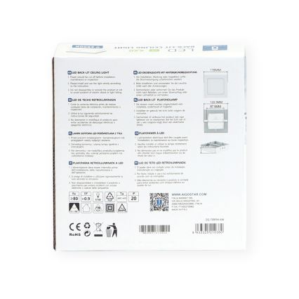 Aigostar - LED Πλαφονιέρα οροφής LED/6W/230V 12,2x12,2 cm 6500K λευκό