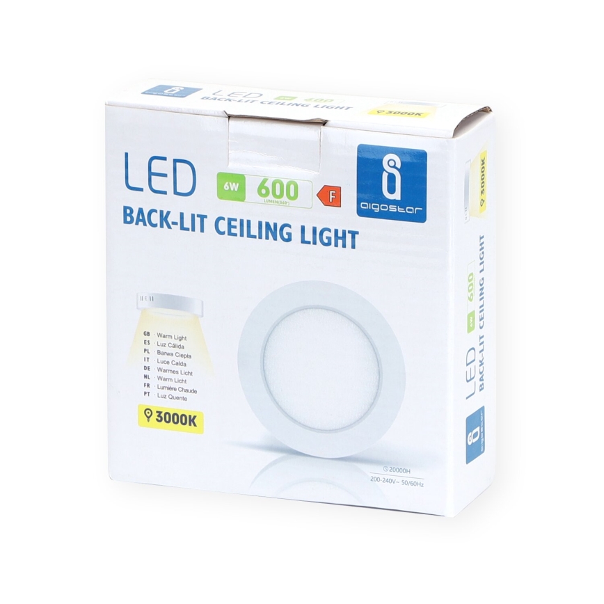 Aigostar - LED Πλαφονιέρα οροφής LED/6W/230V διάμετρος 12,3 cm 3000K λευκό