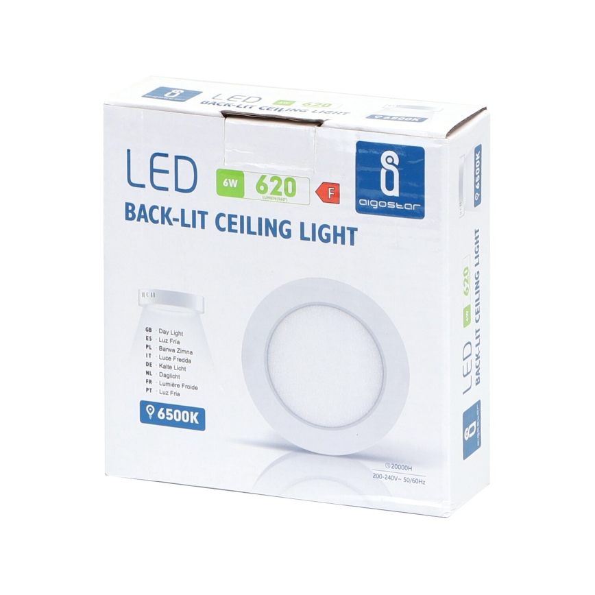Aigostar - LED Πλαφονιέρα οροφής LED/6W/230V διάμετρος 12,3 cm 3000K λευκό