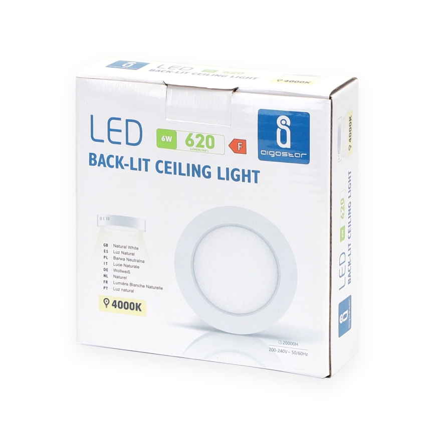 Aigostar - LED Πλαφονιέρα οροφής LED/6W/230V διάμετρος 12,3 cm 4000K λευκό