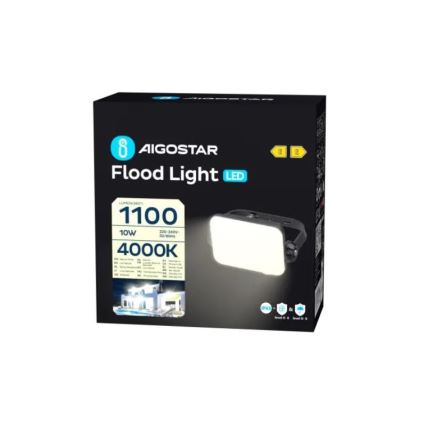 Aigostar - LED Προβολέας LED/10W/230V 4000K IP65 μαύρο