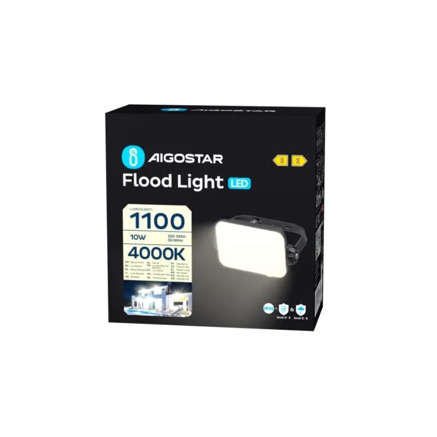 Aigostar - LED Προβολέας LED/10W/230V 4000K IP65 μαύρο