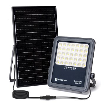 Aigostar - LED ρυθμιζόμενος ηλιακός προβολέας LED/200W/3,4V IP65 15000 mAh + τηλεχειριστήριο