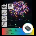 Aigostar - LED υπαίθρια χριστουγεννιάτικη γιρλάντα 100xLED/8 λειτουργίες 3xAA 5,3 m IP44 πολύχρωμη