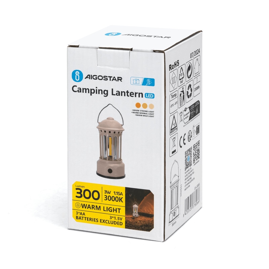 Aigostar - LED Φορητό κάμπινγκ φωτιστικό LED/3W/3xAA