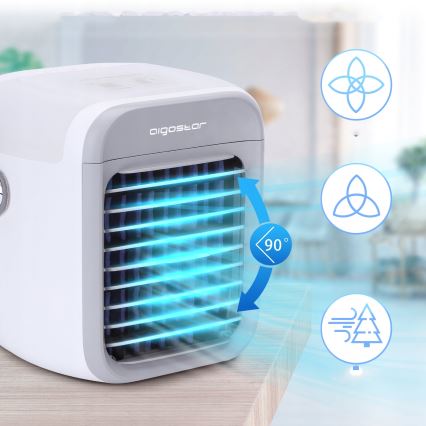 Aigostar - LED Φορητό κλιματιστικό air cooler 3σε1 LED/8W/5V λευκό/γκρι