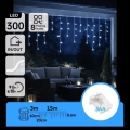 Aigostar - LED χριστουγεννιάτικα φωτάκια για εξωτερικούς χώρους 300xLED/8 λειτουργίες 3xAA 18x0,6 m IP44 ψυχρό λευκό