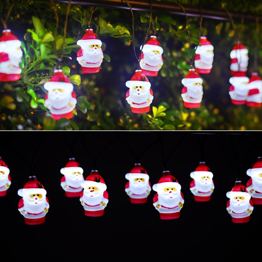 Aigostar - LED χριστουγεννιάτικα ηλιακά φωτάκια 10xLED/3,8 m IP44 ψυχρό λευκό 400 mAh