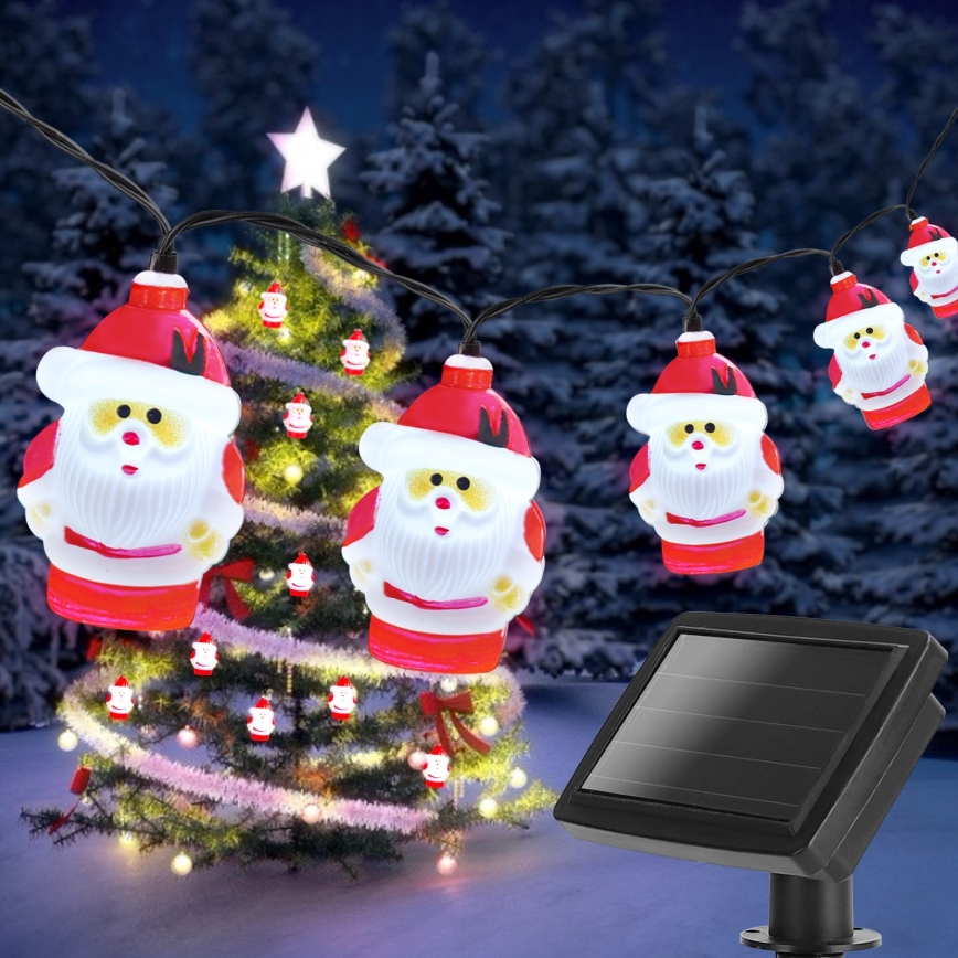 Aigostar - LED χριστουγεννιάτικα ηλιακά φωτάκια 10xLED/3,8 m IP44 ψυχρό λευκό 400 mAh