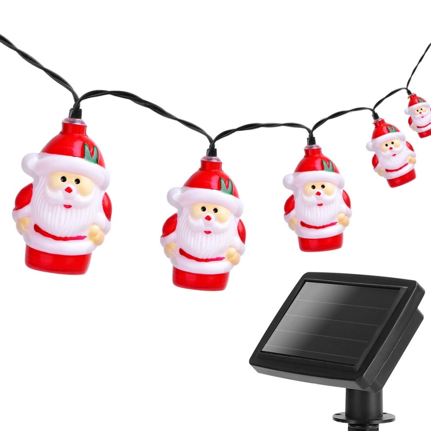 Aigostar - LED χριστουγεννιάτικα ηλιακά φωτάκια 10xLED/3,8 m IP44 ψυχρό λευκό 400 mAh