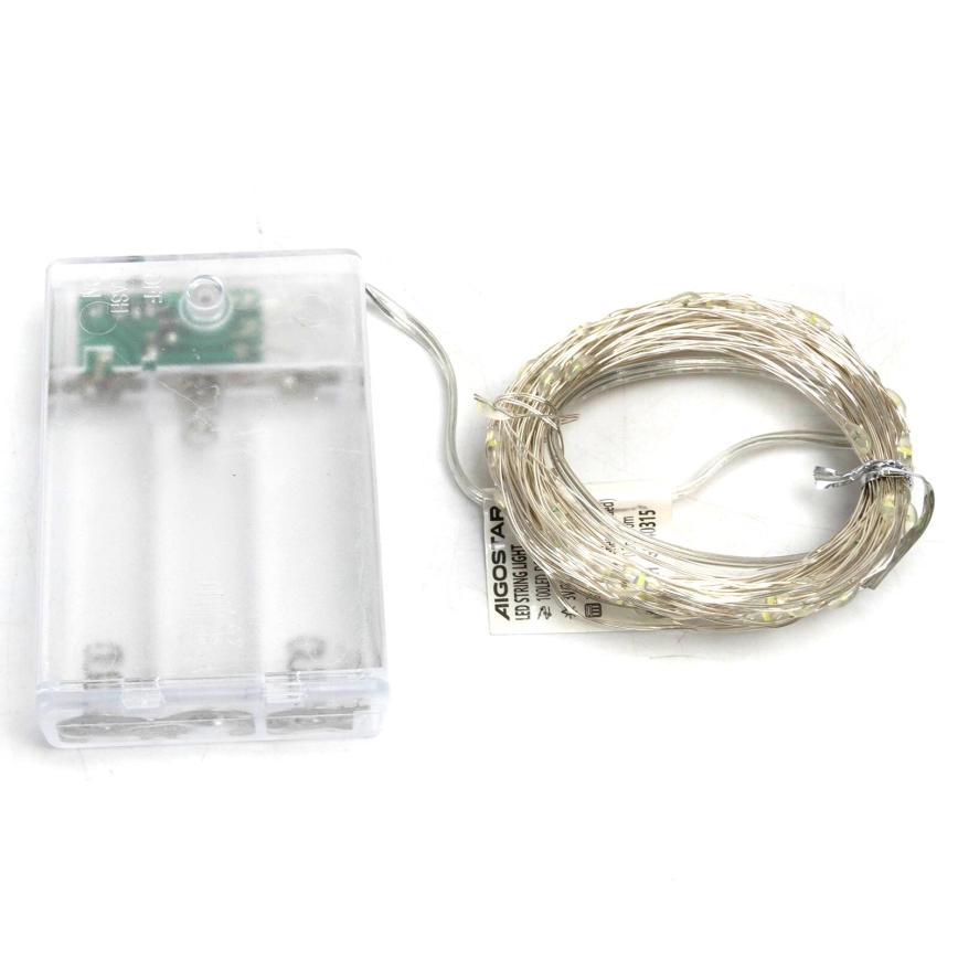 Aigostar - LED Χριστουγεννιάτικη Γιρλάντα 100xLED/3xAA 10,3μ ψυχρό λευκό