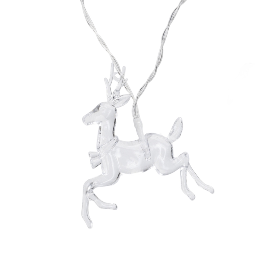 Aigostar - LED Χριστουγεννιάτικη γιρλάντα 10xLED/3xAA 1,5m θερμό λευκό, με φιγούρες ελαφιών