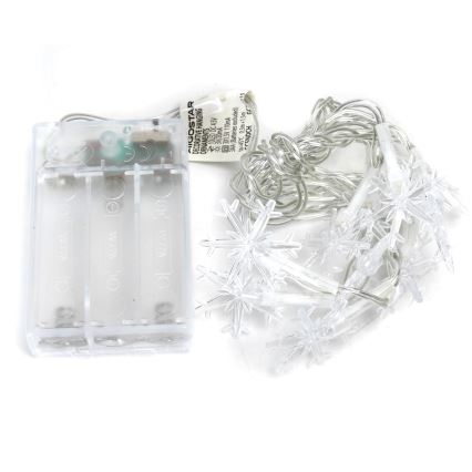 Aigostar - LED χριστουγεννιάτικη γιρλάντα 10xLED/3xAA 1,5m, θερμό λευκό, με νιφάδες