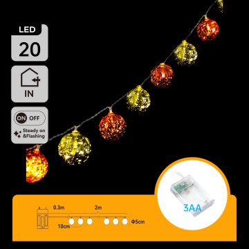 Aigostar - LED Χριστουγεννιάτικη γιρλάντα 20xLED/3xAA 2 m σε ζεστό λευκό