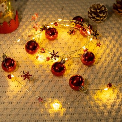 Aigostar - LED Χριστουγεννιάτικη γιρλάντα 20xLED/3xAA 2 m θερμό λευκό